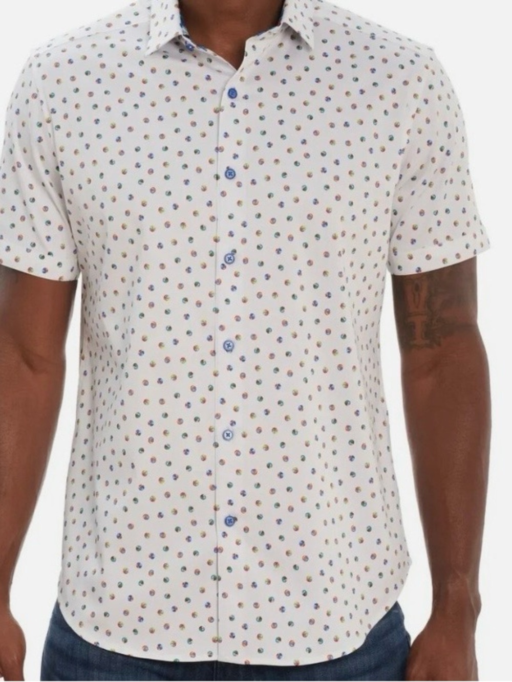 New w/o tags beach ball print Robert Graham short sleeved button down shirt XL